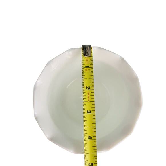 Milk Glass Compote Bowl Planter Candy Dish Scrolled Floral Motif Indiana Glass - Picture 3 of 7